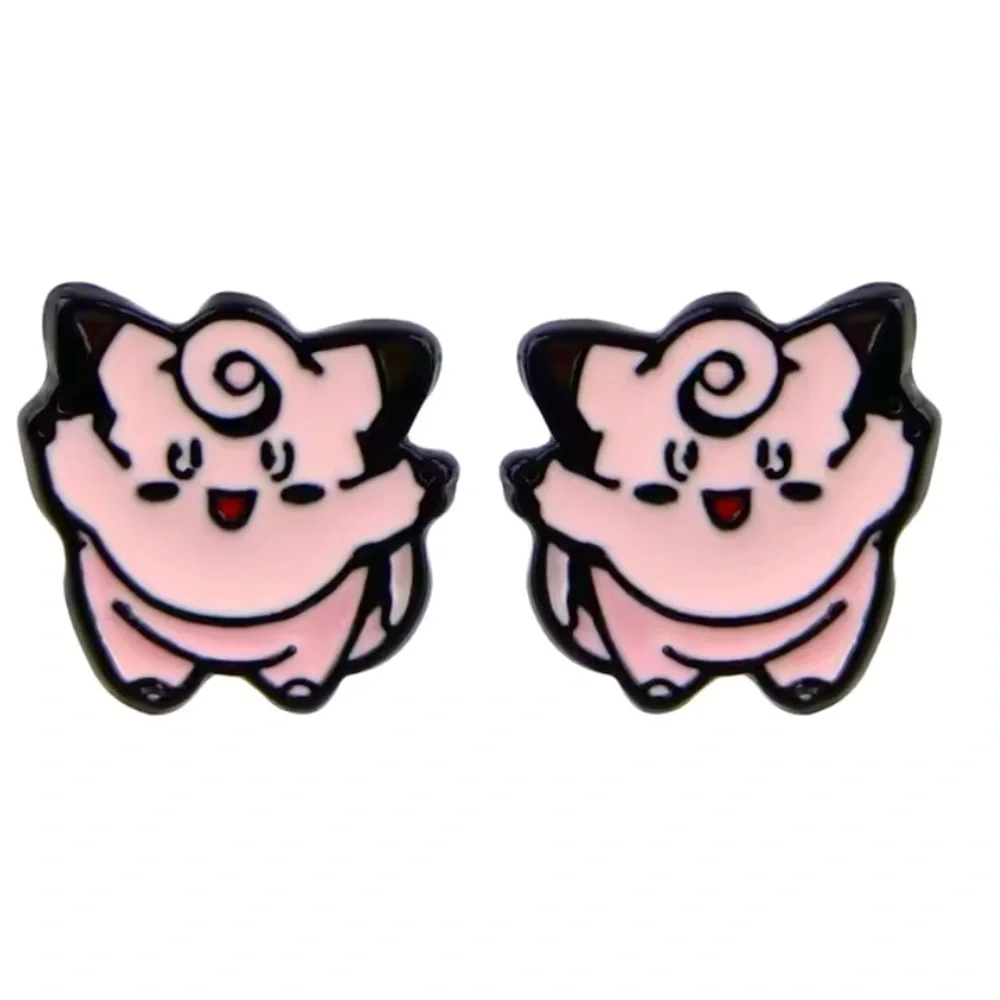 3 For $35 Pokemon Clefairy Stainless Steel Enameled Stud Character Earrings